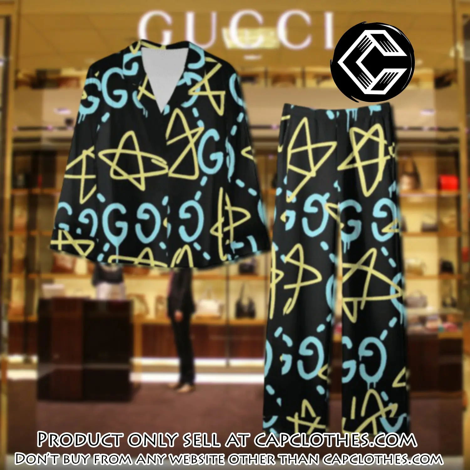 Trending luxury gc satin pajama set pjs1066 cc1819024